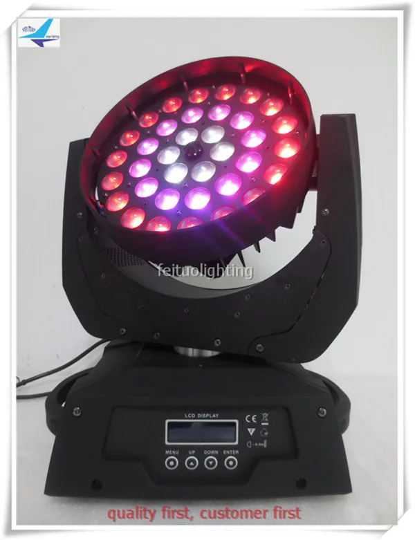 8 шт. с кейс прожектор rgbw dj светодиодное освещение зум мыть 36x10 Вт led RGBW с переменной фокусировкой перемещение головы