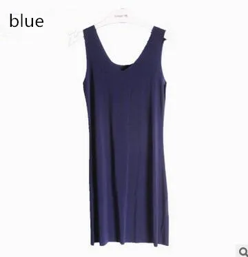 HOT 2017 female seamless nightwaer Women's Plus size Long Underdress Sleeveless ladies full slips 7 colors