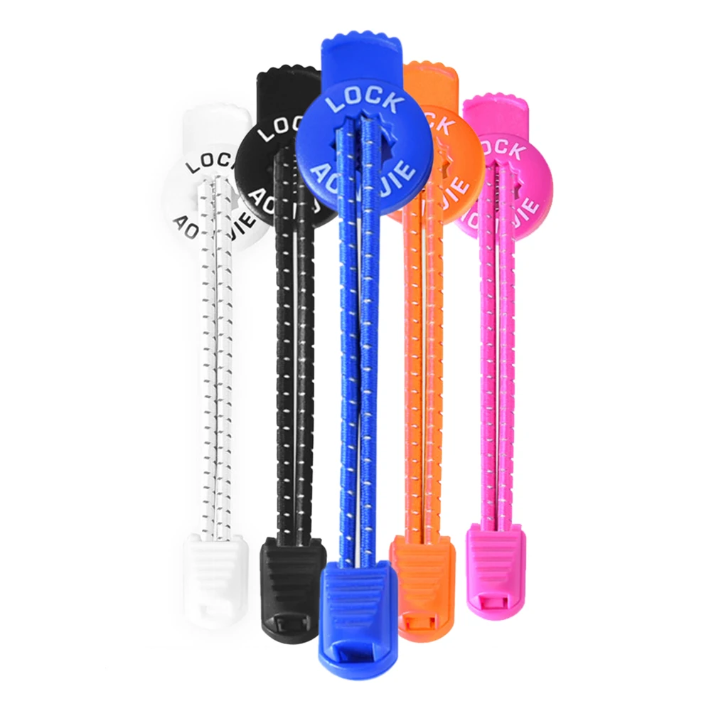 

AONIJIE 120cm Sports Reflective Shoelaces Unisex Running Hiking Visible Lazy Safty Lock Laces Round Elastic Shoestrings 6 Color