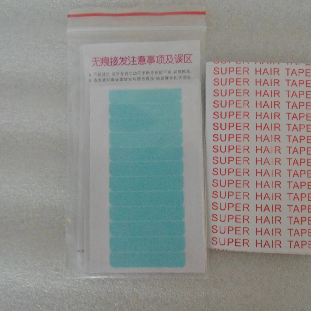 120 Pcs lot 10Sheets 0 8cm 4cm Super Thin Blue SUPER HAIR TAPE Adhesive Double Side 5