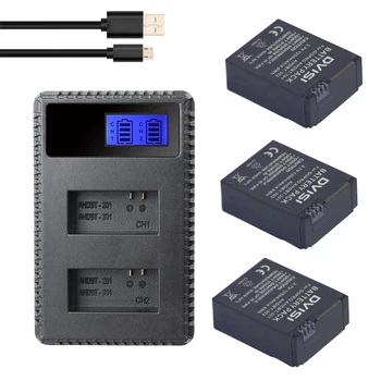 

3Pcs 3.7V 1250mAh AHDBT-301 GoPro Hero3 AHDBT301 AHDBT 301 Li-ion Camera Battery + LCD USB Dual Charger for Gopro Hero 3/3+