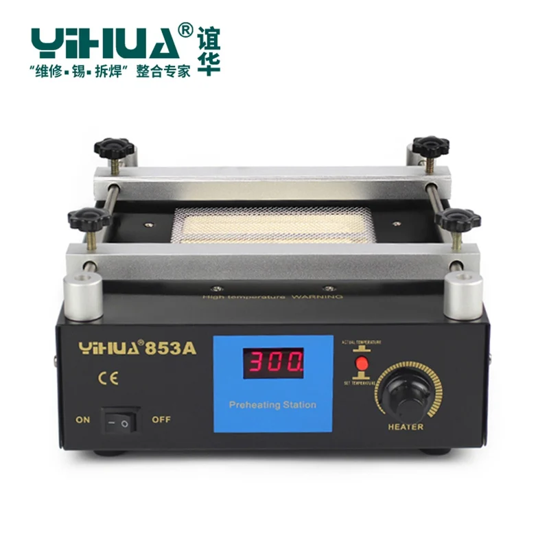 YIHUA 853A 220V 50HZ цифровая паяльная станция с преднагревом Высокая мощность ESD BGA паяльная станция PCB Распайка ИК Подогрев