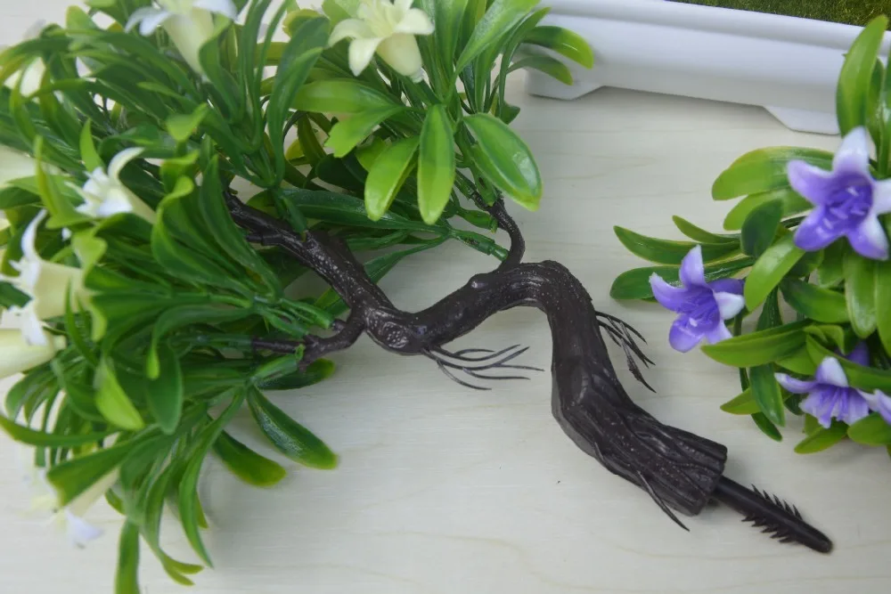 Искусственные зеленые растения бонсай цветочный горшок для дерева пластиковые искусственные цветы украшения в горшках для украшения дома и сада 52841