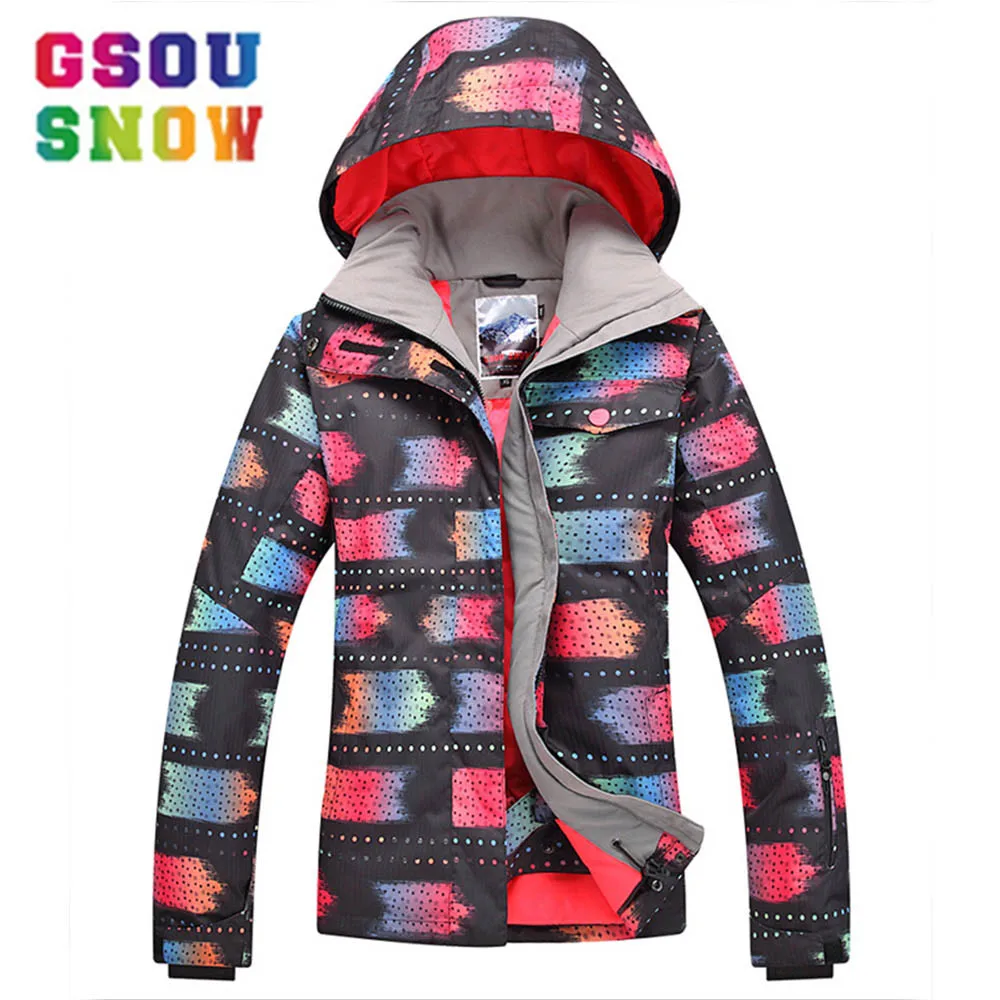 

GSOU SNOW Women Ski Jacket Warm Girls Snow Jacket Waterproof Thermal Skiing And Snowboarding Warm Jacket Female Windproof