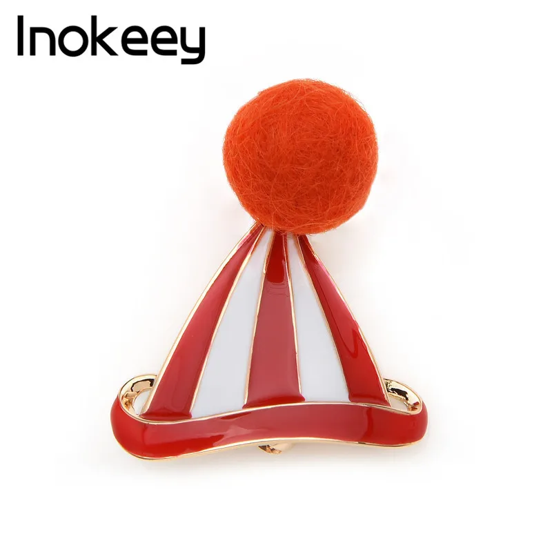 Inokeey 2019 эмаль клоун брошь шляпа Булавки модные ювелирные изделия женские