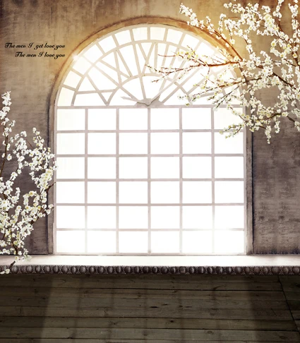 10x10ft sunshine lattice window sill white flowers branch custom