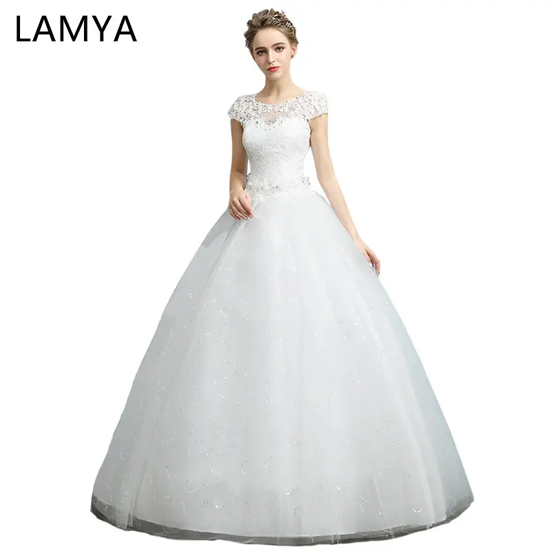 

LAMYA Korean Quality Wedding Dresses 2019 Customized Plus Size Bridal Dress Real Photo Wed Dress Women Elegant vestido de noivas