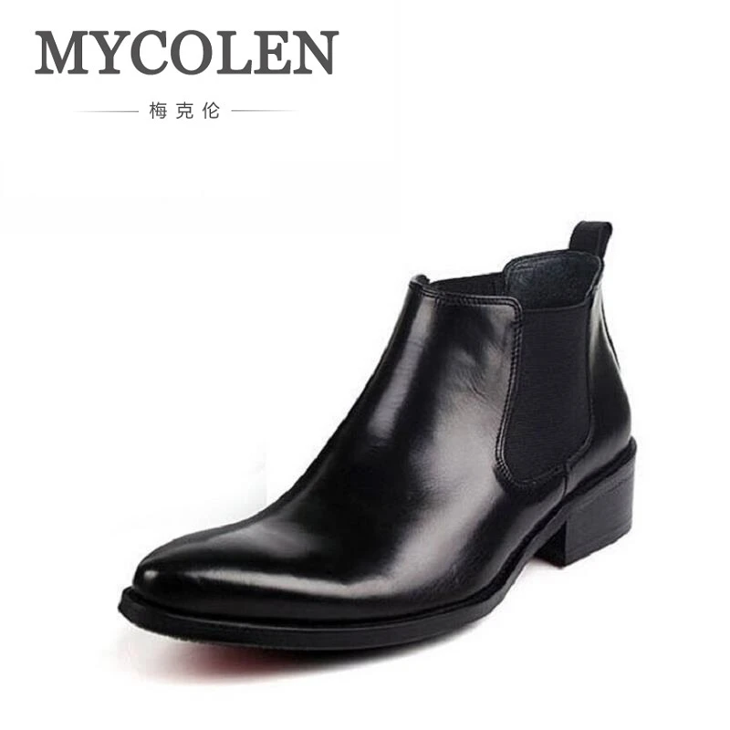 

MYCOLEN Genuine Leather Winter Boots Shoes Men Brown Black High Quality Comfortable Shoe British Fashion Men's Boots Askeri Bot