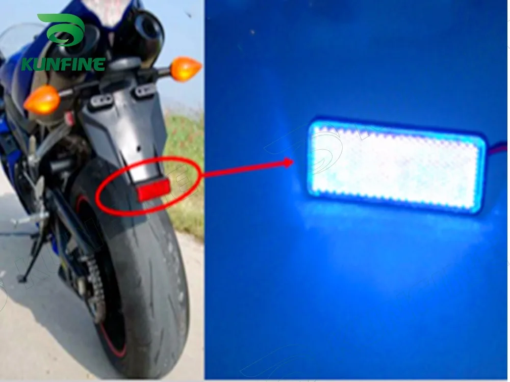 KUNFINE 4PCS Universal Motorcycle LED Turn Signal Indicators light Blinkers Flexible Bendable Amber Light 24 (2)