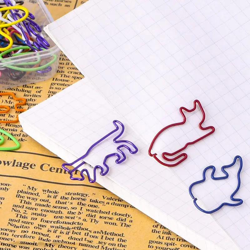 Разноцветная бумажная зажимы креативная в форме животного для закладка для книги, офисные школьные записная книжка-органайзер, 12 Stlyes, 60 штук
