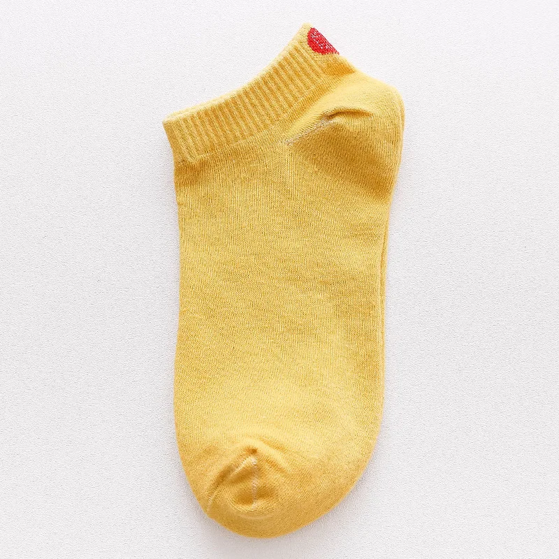Женские носки, хлопковые носки, короткие, Харадзюку, Chaussette Femme Courte Calcetines Mujer Divertido, хипстерские, для скейтборда, до лодыжки, забавные, кавайные - Цвет: Yellow