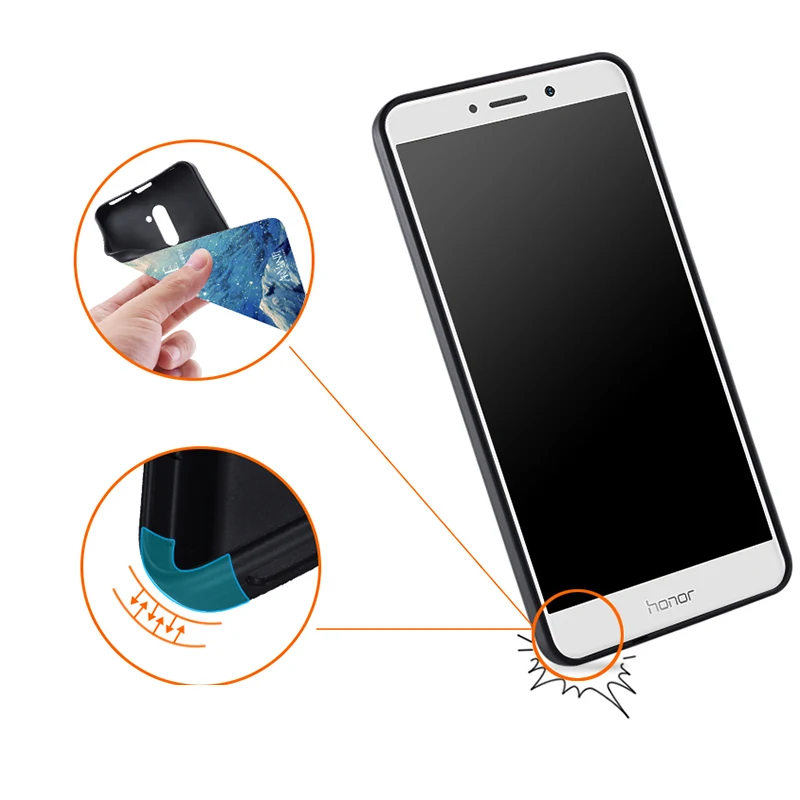 Huawei honor 6x Case Original Cover for Huawei honor 6x Bag Case Cover Skin Wolf Fish Skull honor 6x Fundas 100% BiNFUL 6