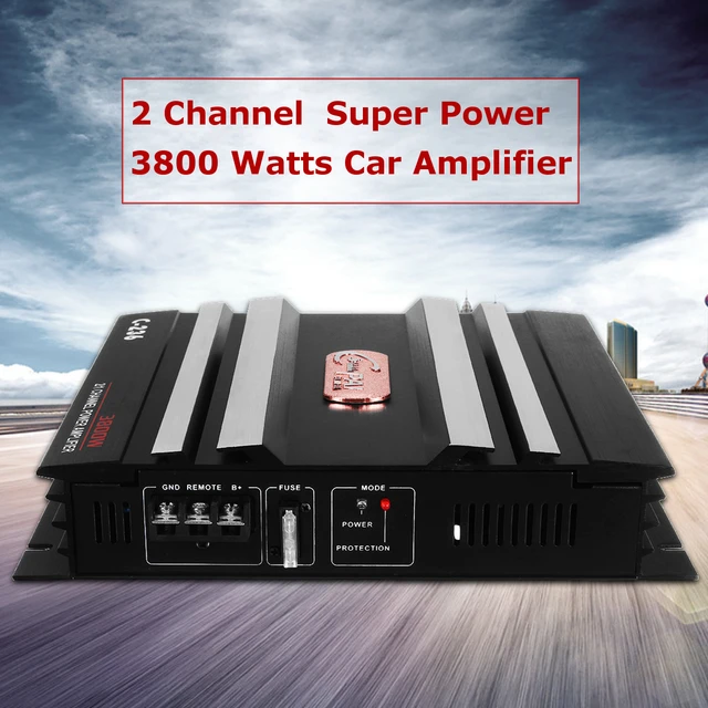 Special Price KROAK 3800 Watt 2 Channel 12V Car Audio Power Amplifier Amp Aluminum Alloy Black Car Amplifiers Audio Speaker Amplifiers