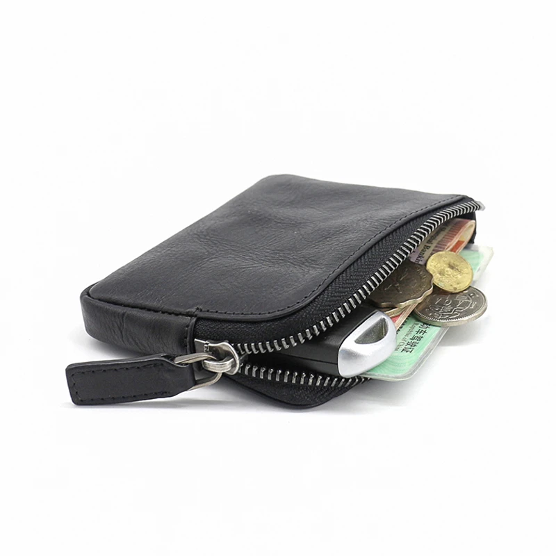 Mini Wallets Women First Layer Cow Leather Men Coin Purses Vintage Small Change Purse Coin Pouch Credit Card Wallet Money Bag