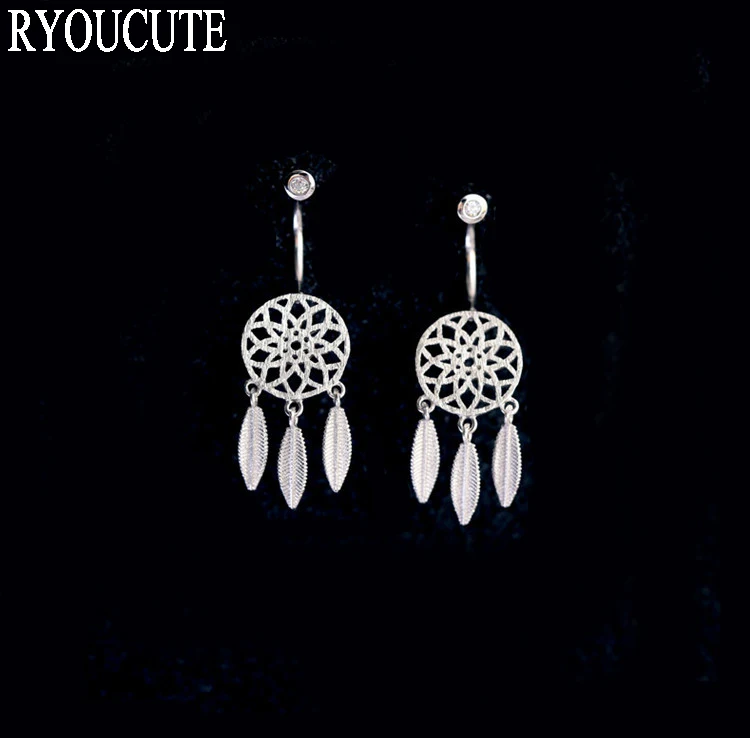 

Fashion 925 Sterling Silver Long Tassel Feather Earrings for Women sterling-silver-jewelry Brincos Pendientes Wedding Jewelry