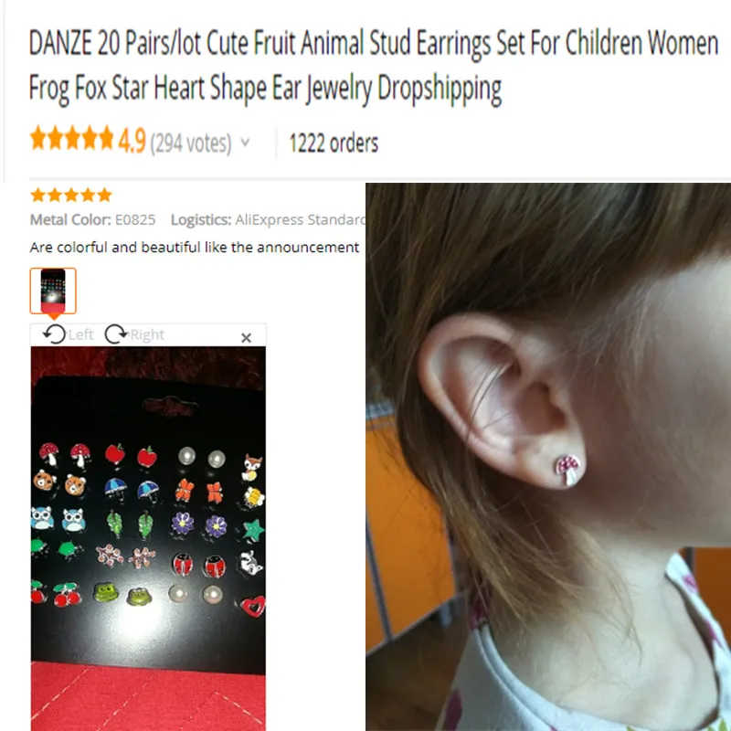 DANZE-20-Pairs-lot-Cute-Fruit-Animal-Stud-Earrings-Set-For-Children-Women-Frog-Fox-Star (1)
