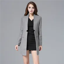 Весенне-осеннее Новое Женское корейское пальто большого размера длинные тонкие свободные куртки с длинными рукавами шерстяные пальто