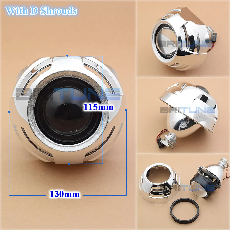 With D Shrouds Биксеноновый проектор объектив Мини WST H1 HID светильник лампа 2,5 ''для H4 H7 головной светильник авто автомобили аксессуары для мотоциклов Стайлинг модификация - Цвет: With D Shrouds