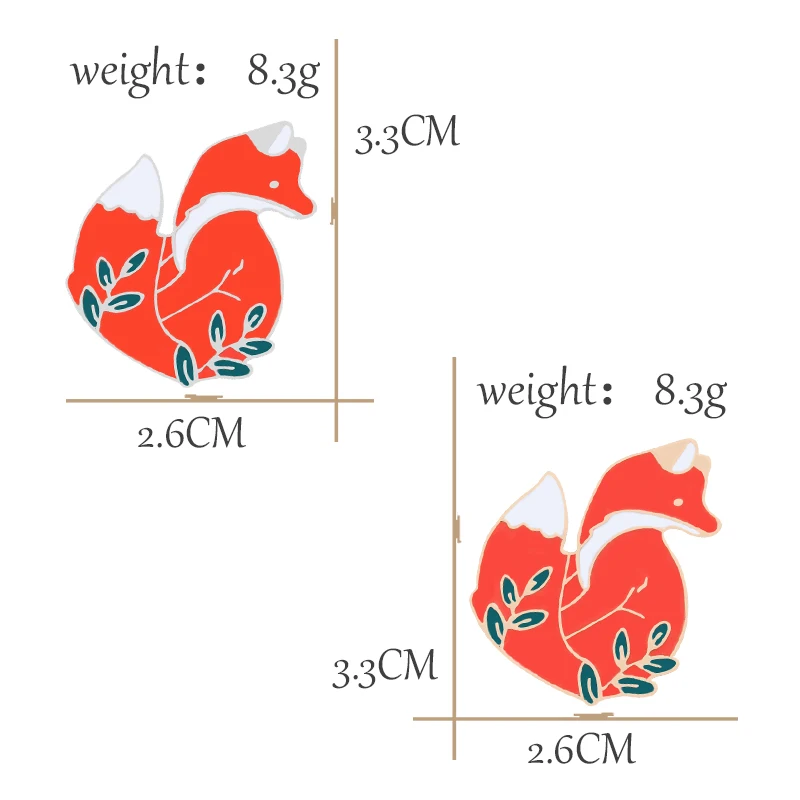 Модные металлические броши с изображением лисы, эмалированные булавки в виде животных, значок аниме, Винтажная Брошь для женщин, ювелирные изделия, куртки, аксессуары, булавки, подарки