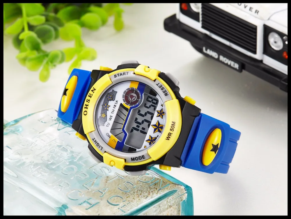 TOP 2017 OHSEN Brand Digital Quartz Watch Children Boy 50M Waterproof Watches Blue Silicone Strap LCD Backlight Alarm Clock (30)