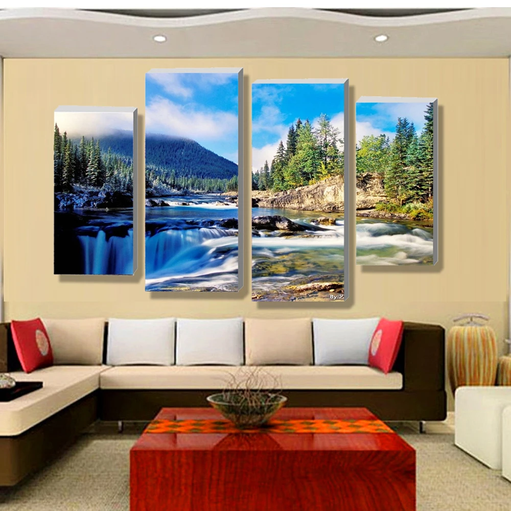 

5d Diy diamond painting waterfall mountain cross stitch crystal diamond Christmas decorative diamond embroidery Multigang RS409
