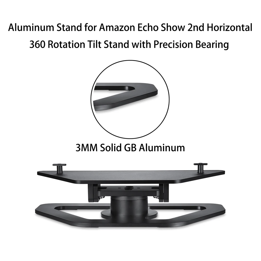 Стойка для динамиков Amazon Echo Show 2-го поколения, алюминиевый кронштейн, умный динамик с горизонтальным поворотом на 360 с точным подшипником