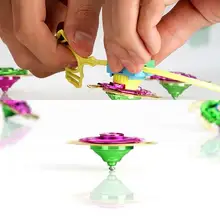 10 шт./партия, правое левое вращающееся металлическое покрытие, гироскоп, волшебные 3D игрушки с гироскопом, спиннинг, тяга для детей, мальчиков и девочек