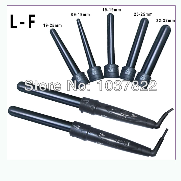Black Curling Wand Hair Iron Curler Barrel Size 19 25mm,09 19mm,19 19mm,25 25mm,32 32mm +Free