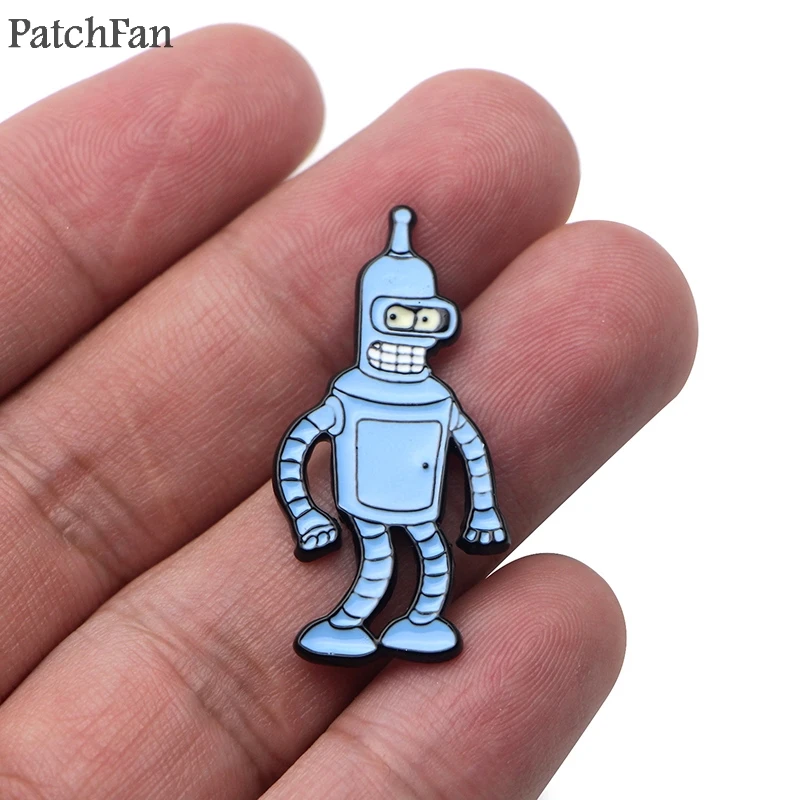 Patchfan Futurama Мультяшные цинковые эмалированные булавки трендовые медали insignia para рюкзак рубашка Броши Одежда Значки для мужчин и женщин A1502