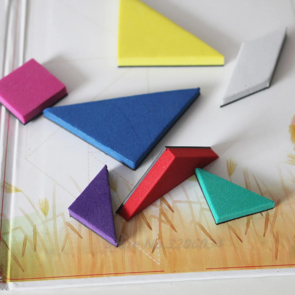 150 240 Puzzles Magnetic Mathematic Tangram Toys Children Kids Gift Challenge IQ Book Educational Magic Book (5)