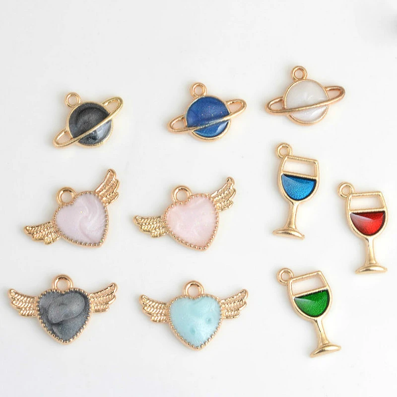 

Enamel LOVELY Charm Pendants Gold Color Alloy beads High Quality Jewelry Findings