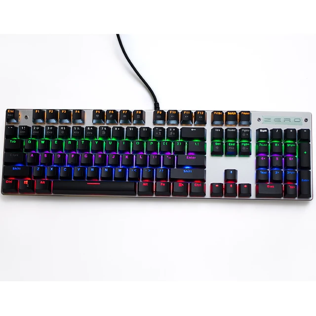 Best Price Gaming Mechanical Keyboard Anti-ghosting 87/104 LED Backlit Red Black Blue switch Wired USB Laser russian alphabet for PC laptop