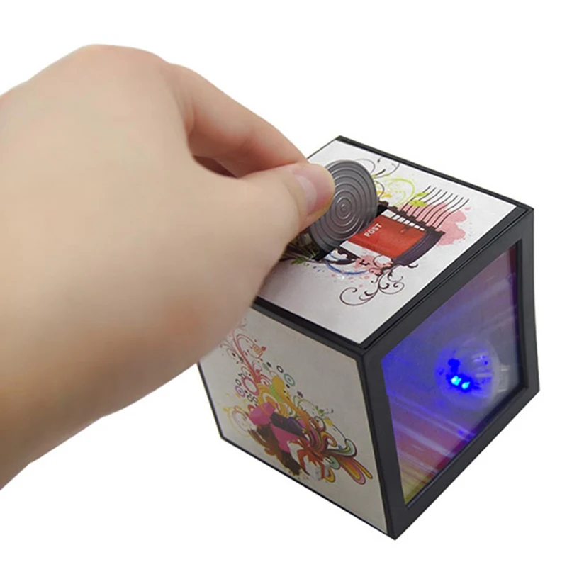 

Funny Gadgets Flash Light Up Magic Box Piggy Bank Close Up Magic Trick Money Box Props Disappear Toy Halloween Decorations