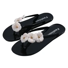 Женские шлепанцы из пвх; летние пляжные сланцы; сандалии на плоской подошве с цветочным принтом; повседневная обувь с буквенным принтом