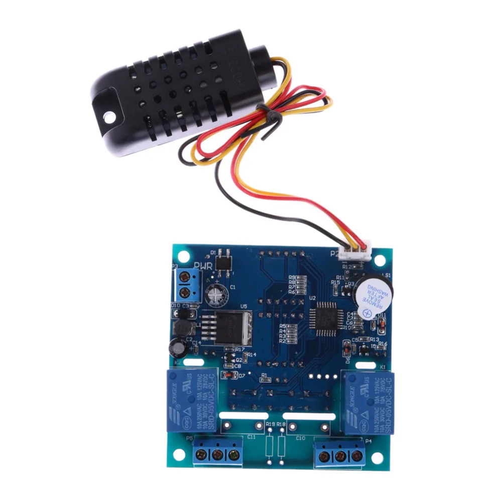 

AC/DC 12V Intelligent Temperature Humidity Controller Relay Thermostat Capacitive Temperature and Humidity Controller Board