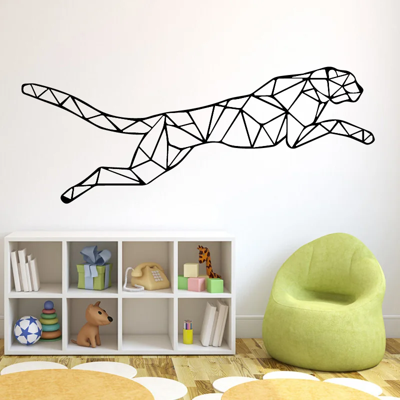 Creative Design Cheetah Pattern Wall Sticker For Boys Bedroom Decoration Accessories Vinyl Self Adhesive Decal Waterproof Poster