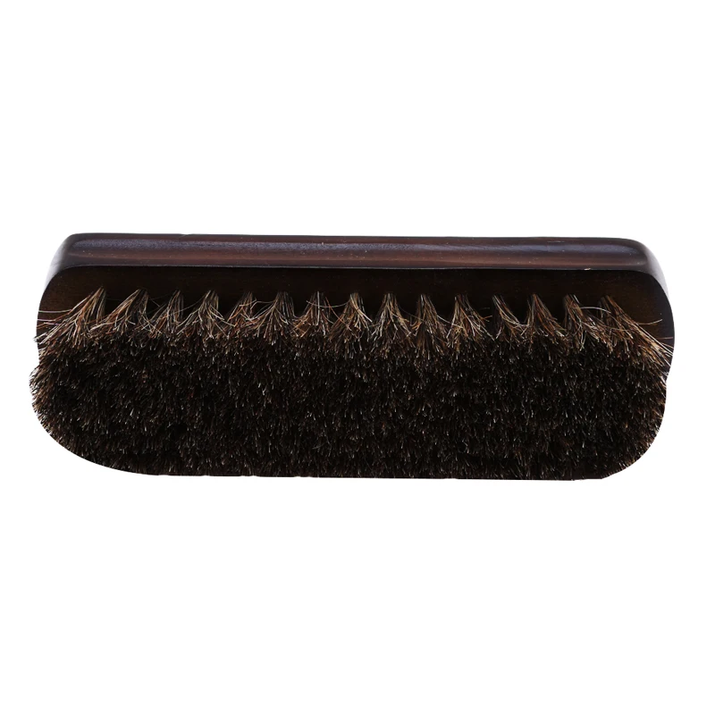Pratical Wooden Handle Horsehair Shoe Brush Leather Shoes Soft