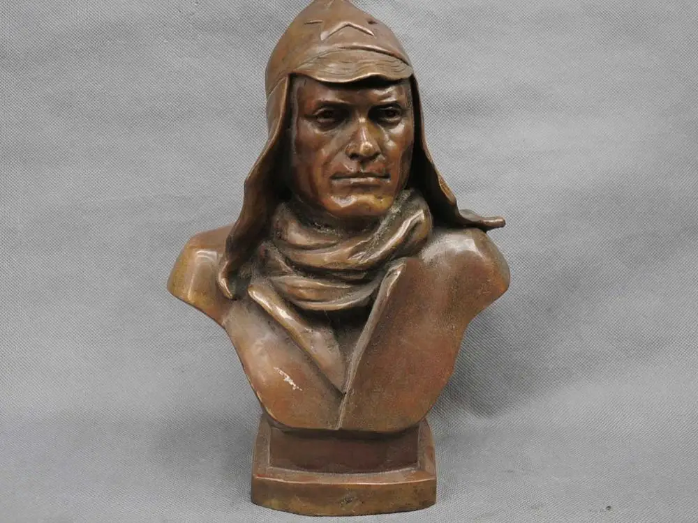 

12" China Copper Bronze Soviet Union Red Army Pavel Korchagin Statue