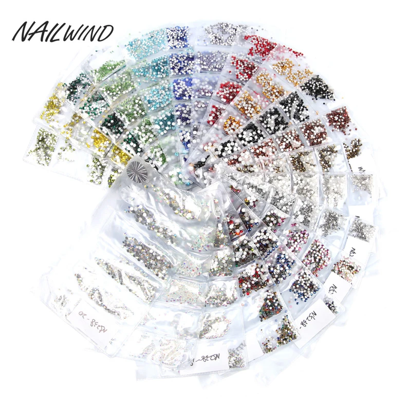 NAILWIND Glitter Crystal Nail art Rhinestone 3D Glass Nail Art