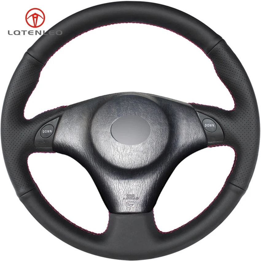 

LQTENLEO Black Genuine Leather DIY Car Steering Wheel Cover for Toyota RAV4 2003-2005 Corolla 2001 Lexus IS200 300 1999-2005