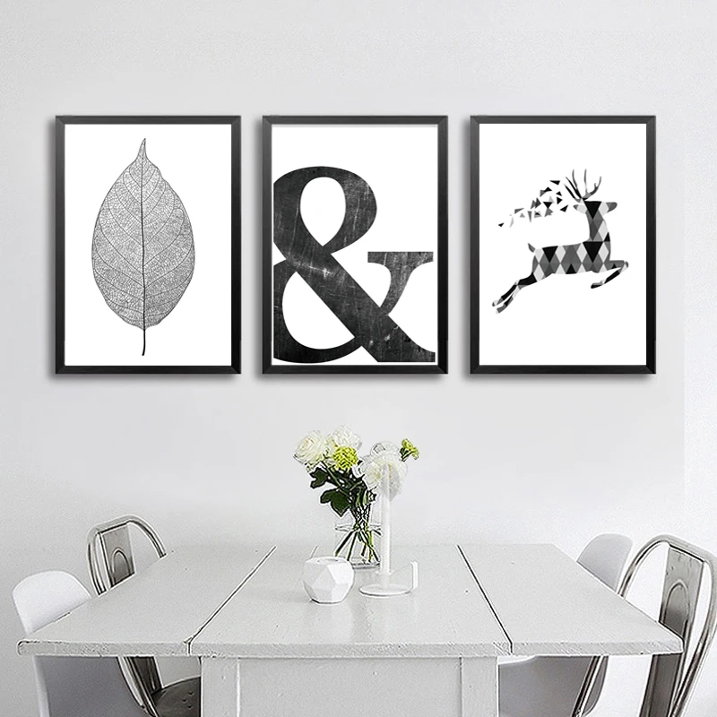 Abstrato-Minimalista-Escandinavo-N-rdico-S-mbolo-Pintura-Da-Lona-Preto-Branco-Cartaz-da-Parede-Retrato (3)