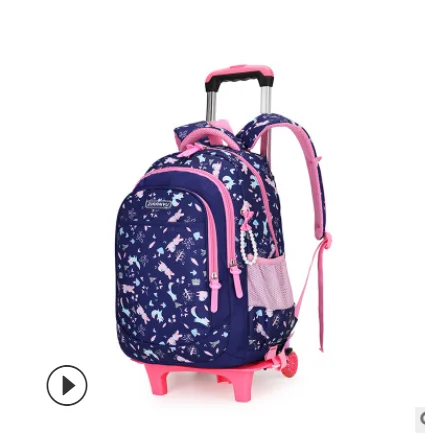 blue Waterproof Trolley School backpacks Girls Children School Bags Wheels Travel Bags Luggage Backpacks Kids Rolling Schoolbags - Цвет: blue
