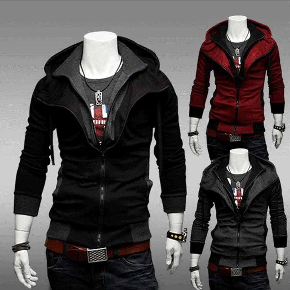 

Zogaa Fashion Autumn Hooded Coat Men Casual Cardigan Sweater Jacket Plus Size S-3XL Zipper Streetwear Mens Jackets and Coats