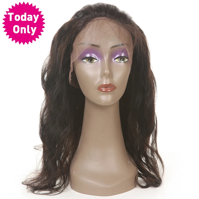 [TODAY ONLY] Brazilian Body Wave Bundles 360 Lace Frontal Closure With Baby Hair 100% Human Hair Bundles Non Remy Natural Color brazilian-body-wave-hair-bundles