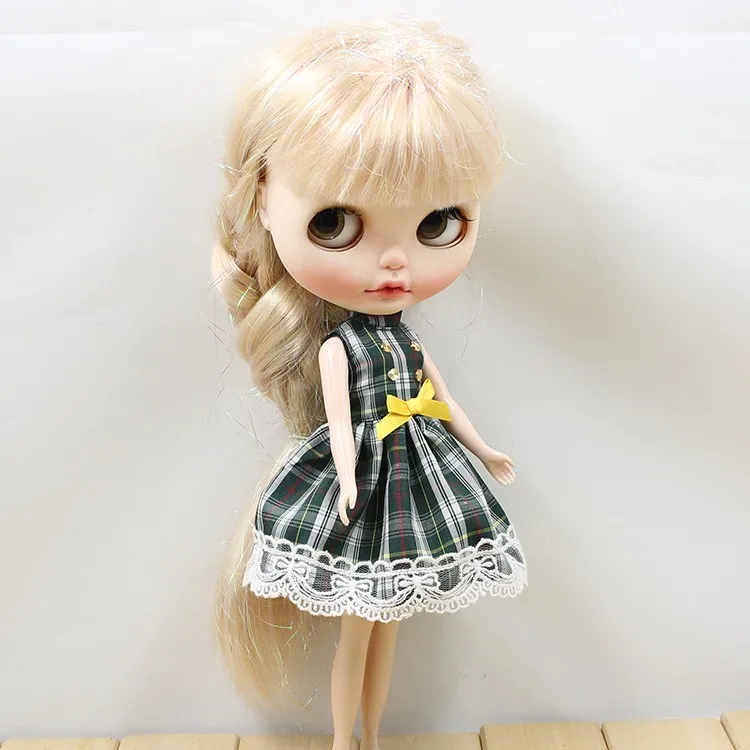 Бесплатная доставка Для Blyth Doll ледяное платье зеленый наряд