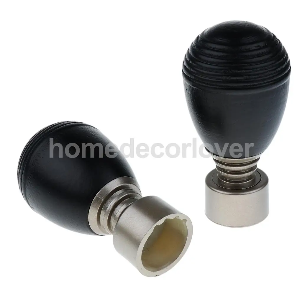 2PCS Window Curtain Drapery Rod/Pole End Cap Rod Head Cap for Curtain Poles with 28mm Inner Dia	