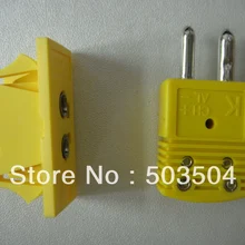 K тип разъем термопары, тип розетки стандартный размер, желтая круглая полая шпилька