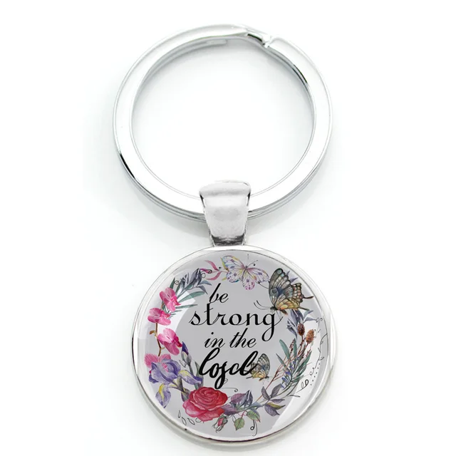 Holy Bible Verse Key Chain Key Ring Christian Scripture Quote Pendant
