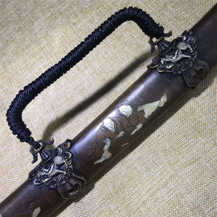 Высокое качество, ручная работа, японский меч самурая Тай Дао, катана, витой узор, стальная медная оболочка