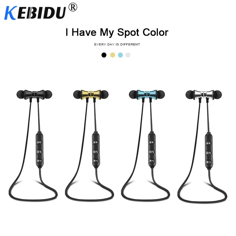 Kebidu Bluetooth спортивные наушники, гарнитура, водонепроницаемый 4,2 Магнитный микрофон для